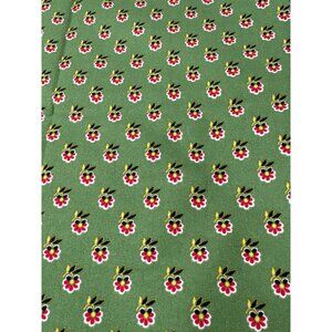 Green Cotton Fabric with Tiny Floral Pattern 10" x 38" For Sewing & Craft Projec